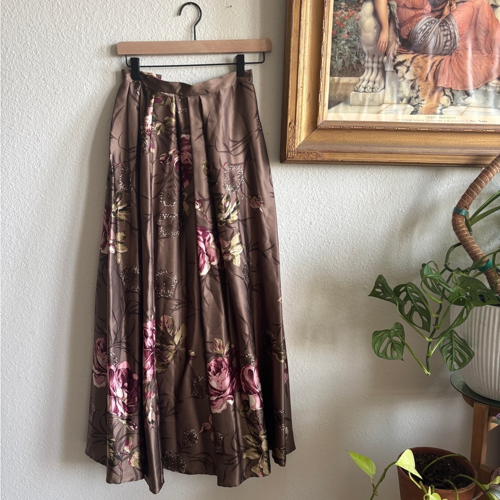 Silk Floral Skirt